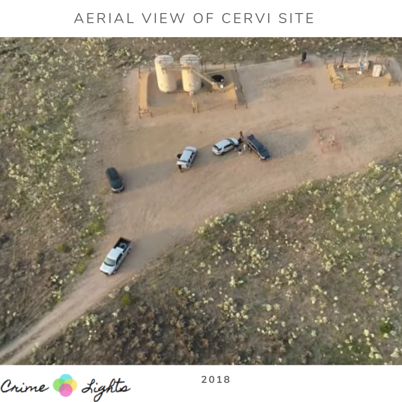 Aerial view of Cervi 319 Chris Watts dumping site. Photo shows how open and desolate the oil site is, as discussed in the Chris Watts confession transcript.