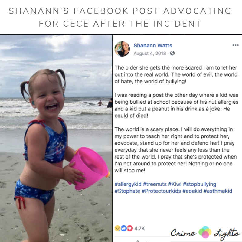 Chris Watts Confession TRANSCRIPTION : Facebook post Shanann made about CeCe's nut allergy that upset Chris' family after 'Nutgate'