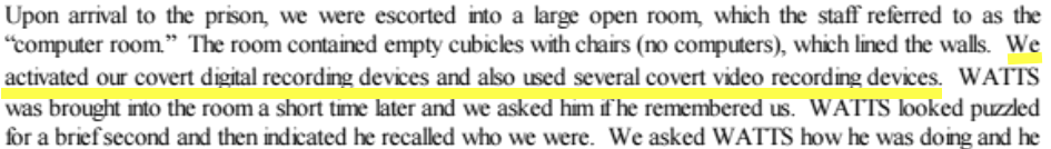 Chris Watts on Suicide Watch : The Interview transcript notes that he was covertly recorded