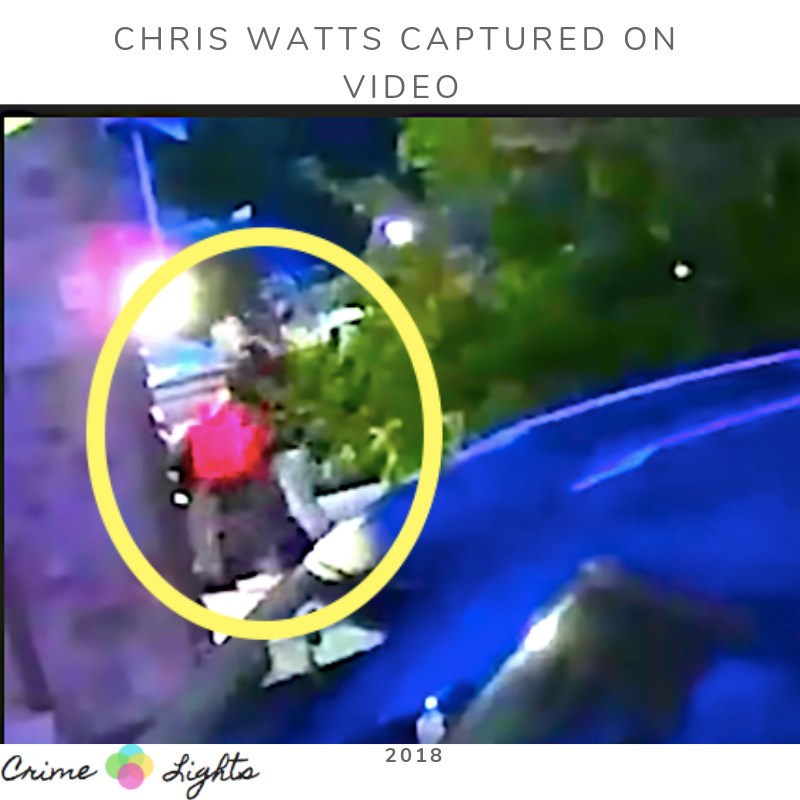 In the Chris Watts confession transcript, it is mentioned Chris can be seen loading a gas can into his truck. This is a still photo from neighbor Nate's security camera of Chris with a gas can.
