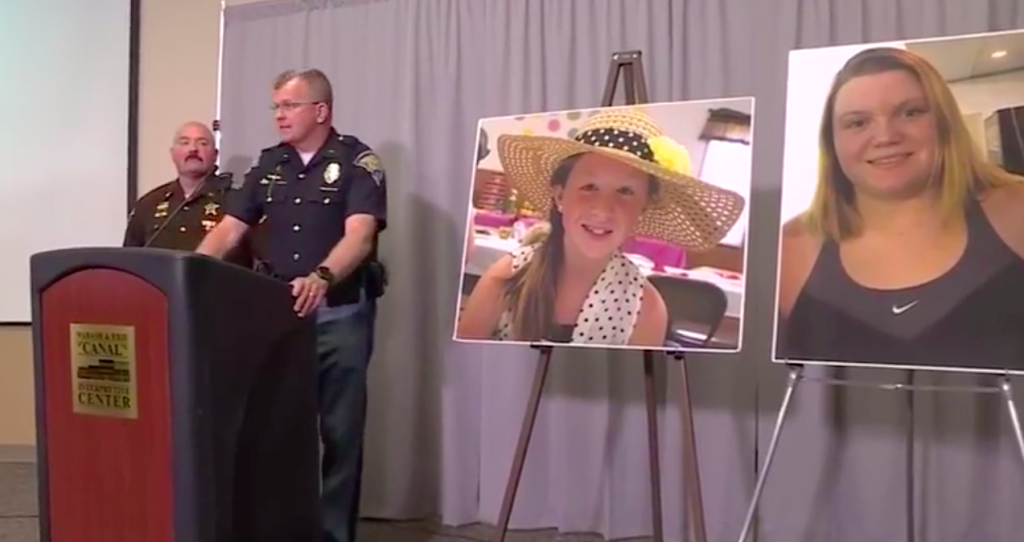 DELPHI PRESS CONFERENCE TRANSCRIPT 2019. SUPERINTENDENT CARTER STANDS AT PODIUM WITH PICTURES OF ABBY WILLIAMS & LIBBY GERMAN ANNOUNCING NEW SUSPECT PHOTOS, VIDEOS, SKETCH AND EVIDENCE.