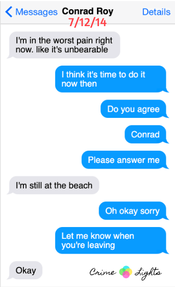 Michelle Carter Text Transcript-Conrad Roy Texts Screenshot Reddit-hbo i love you now die