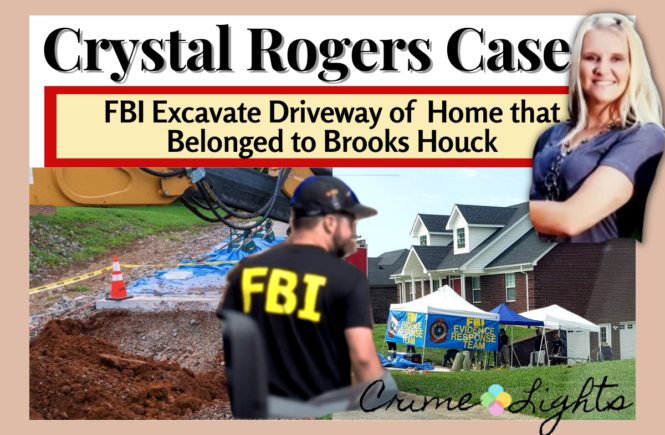 FBI excavate the driveway of home belonged to Brooks Houck, boyfriend of Crystal Rogers, as they search for clues in her disappearance. Location - Bardstown Kentucky - Red Brick house on North Howard Street.